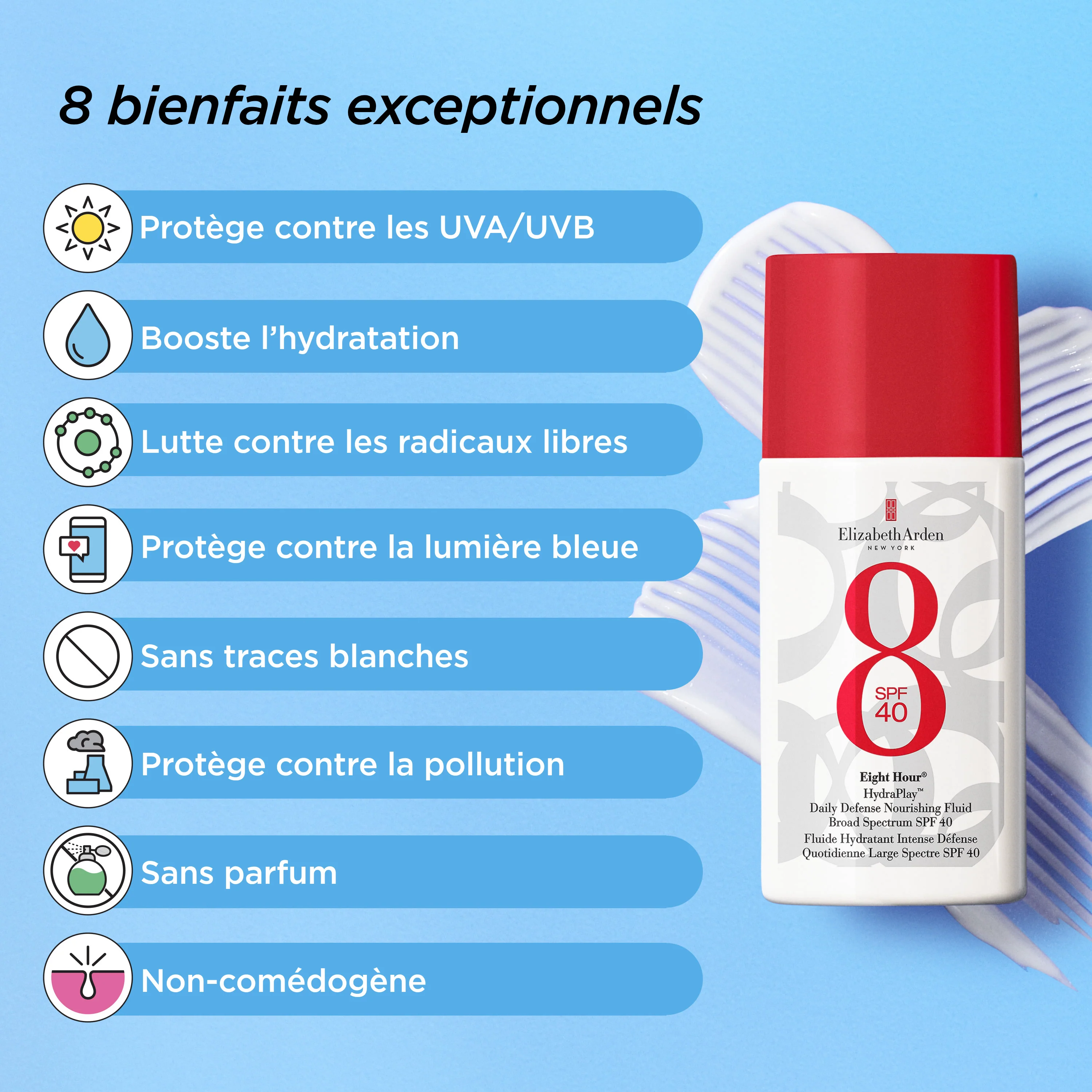 Eight Hour® HydraPlay™ Fluide Hydratant Intense Défense Quotidienne Large Spectre SPF 40 - Image 3